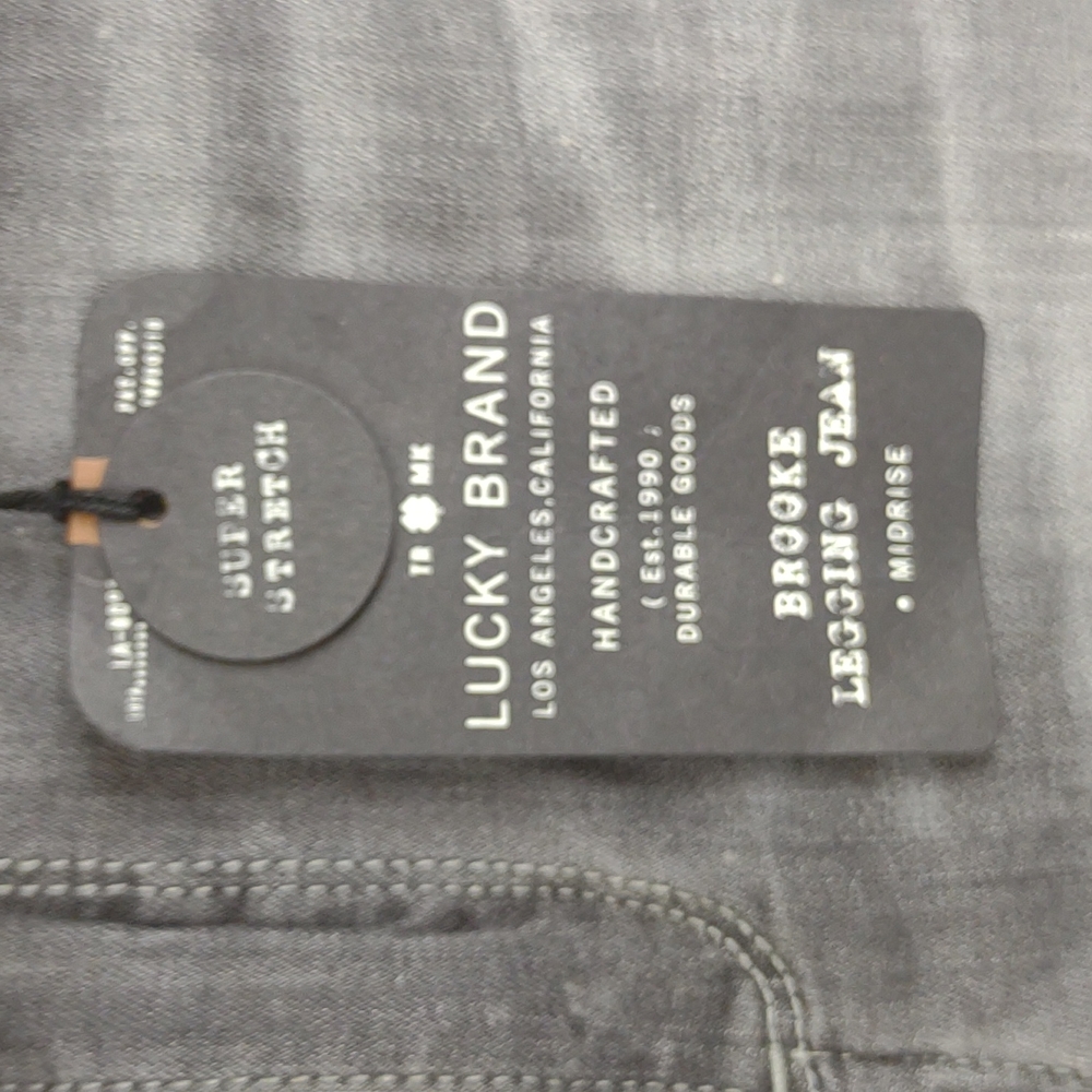 Lucky Brand Brooke Legging Jean Midrise Grey Distressed Super Stretch NWT - Picture 4 of 16